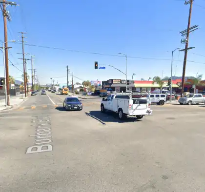 02-17-2026-Los-Angeles-County-CA-–-Car-Erupts-in-Flames-After-Crashing-into-Power-Pole-in-North-Hollywood