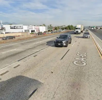 04-15-2026-Los-Angeles-County-CA-–-Two-Injured-After-Corvette-Crashes-into-Maserati-Dealership-on-Pomona-Freeway